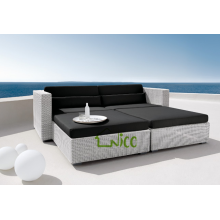 SL- (13) Mobiliário de exterior sofá de vime cum cama / sofá-cama